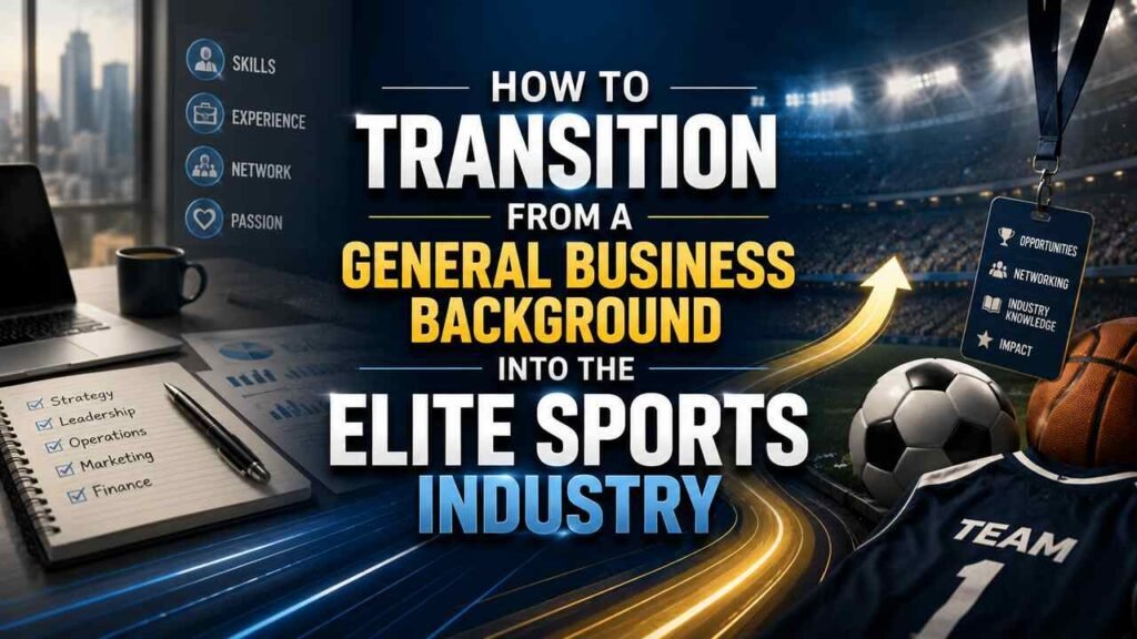 How to Transition from a General Business Background into the Elite Sports Industry Professional transitioning from business career into elite sports industry