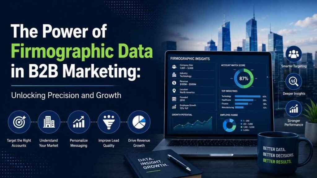 Firmographic data dashboard for B2B marketing growth