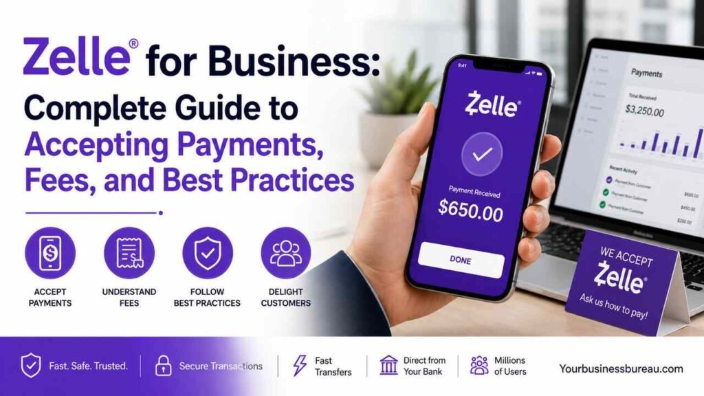 Zelle for Business: Complete Guide to Accepting Payments, Fees, and Best Practices Zelle for Business payment guide showing mobile payment, fees, and best practices