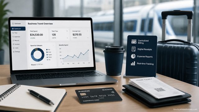 Business travel payments and expense management dashboard