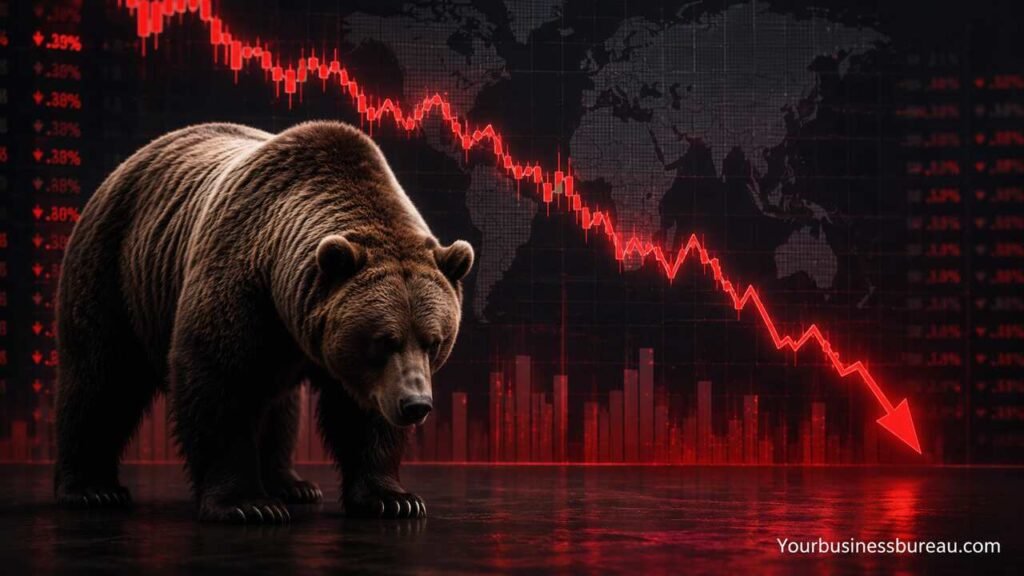 Why the World’s Best-Performing Stock Market This Year Fell Into Bear Territory Bear market stock decline with falling red chart