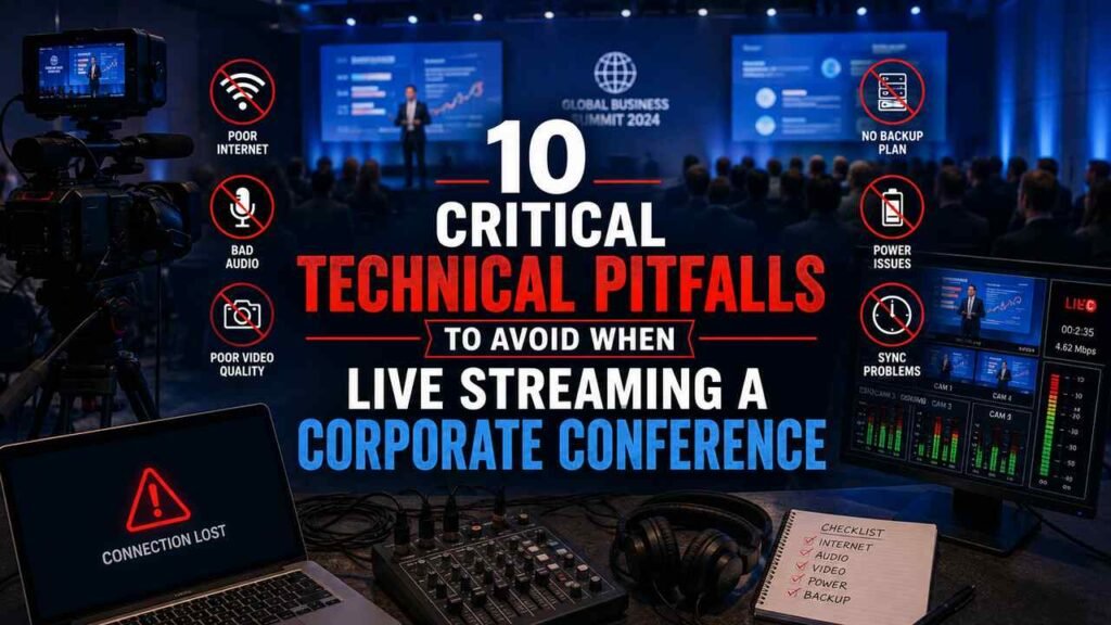 10 Critical Technical Pitfalls to Avoid When Live Streaming a Corporate Conference Corporate conference live streaming technical pitfalls featured image