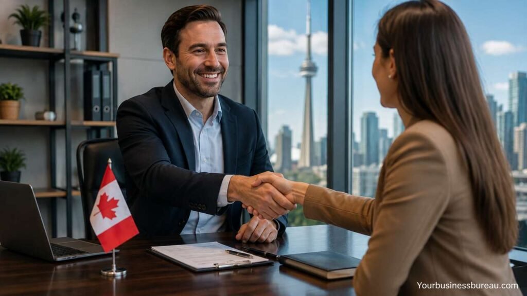 Business for Sale in Canada: How to Find, Evaluate, and Buy the Right Business Buyer and seller discussing a business for sale in Canada