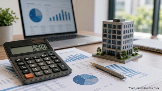 Calculator and financial reports for estimating business rates