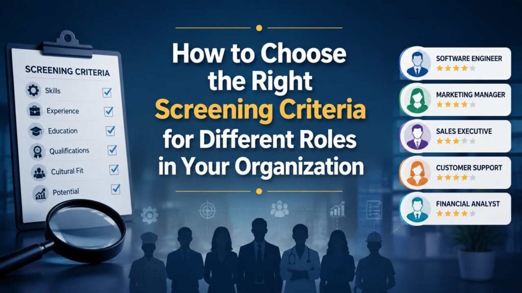 Screening criteria for different roles in an organization