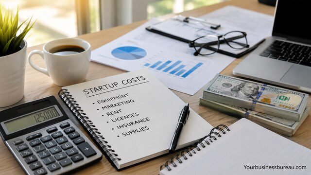 Calculate startup costs and cash requirements for a new business.