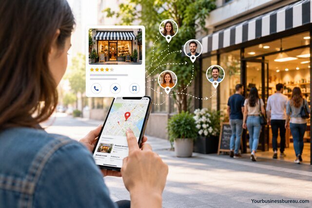 Customer finding a local business through a Yell Business Profile