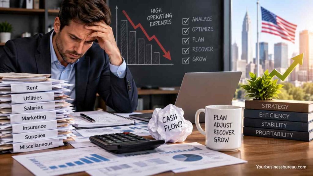 Underestimating Operating Expenses in US Businesses: Cash Flow Pressure, and Strategic Recovery US business owner managing operating expenses and cash flow pressure