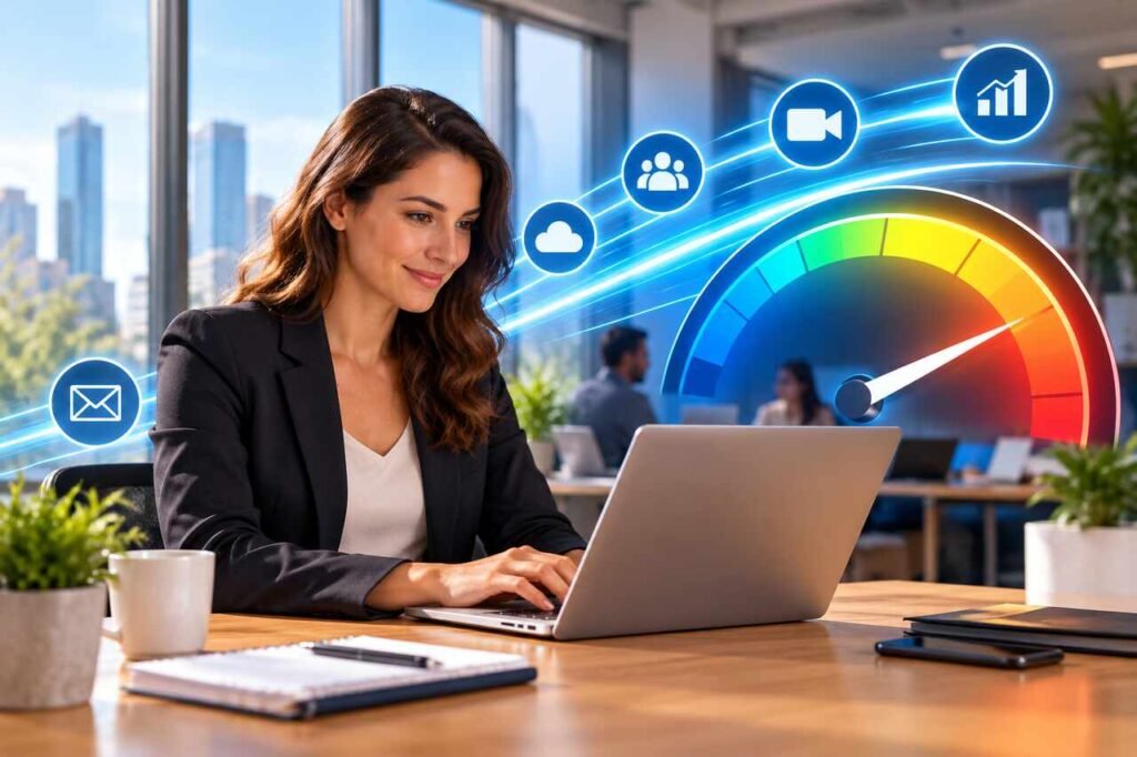 Choose the Right Business Internet Speed With Business.org Business professional comparing business internet speed options