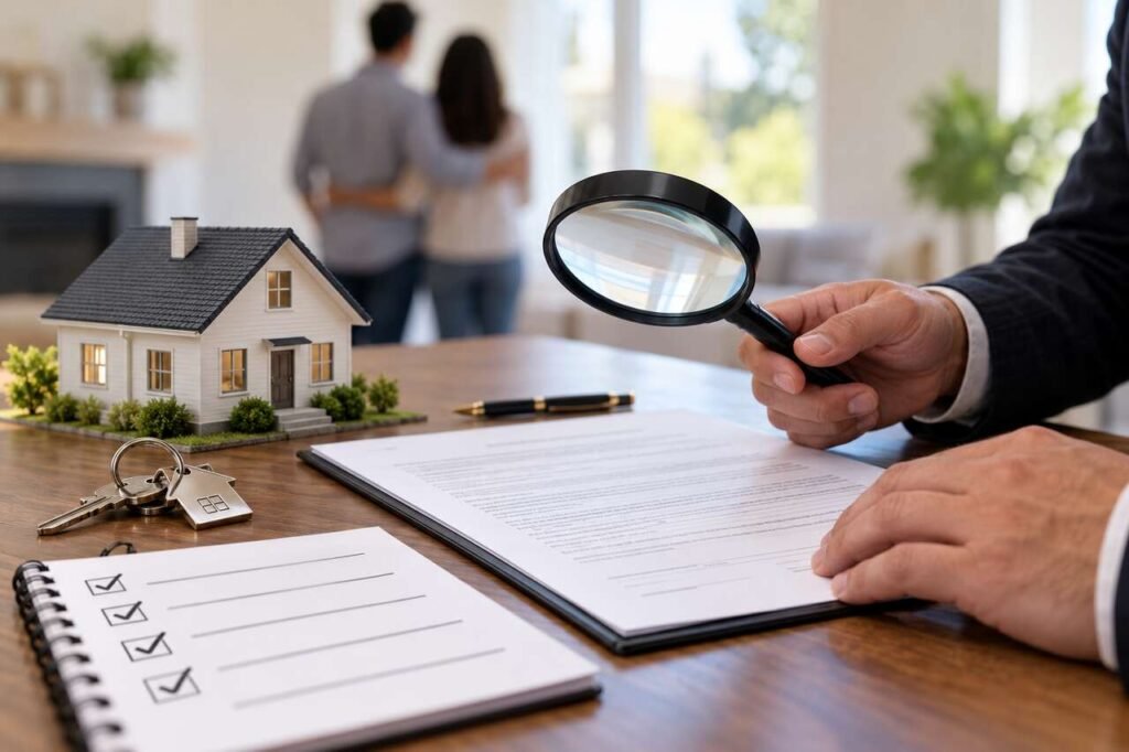 Home Closing Checklist: How To Spot Problems Before You Sign Home closing checklist with house, keys, and documents being reviewed