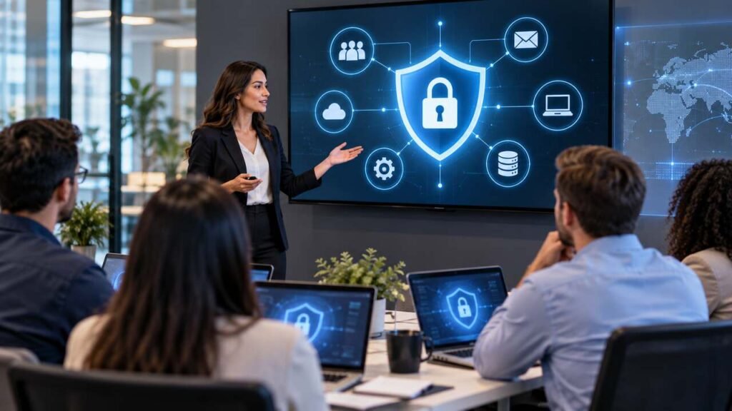 Why Cybersecurity Training Is the Most Important IT Investment You Can Make Employees participating in cybersecurity training to protect business systems and data.