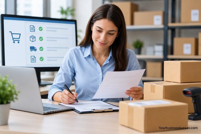 Customer Order Processing workflow for managing orders